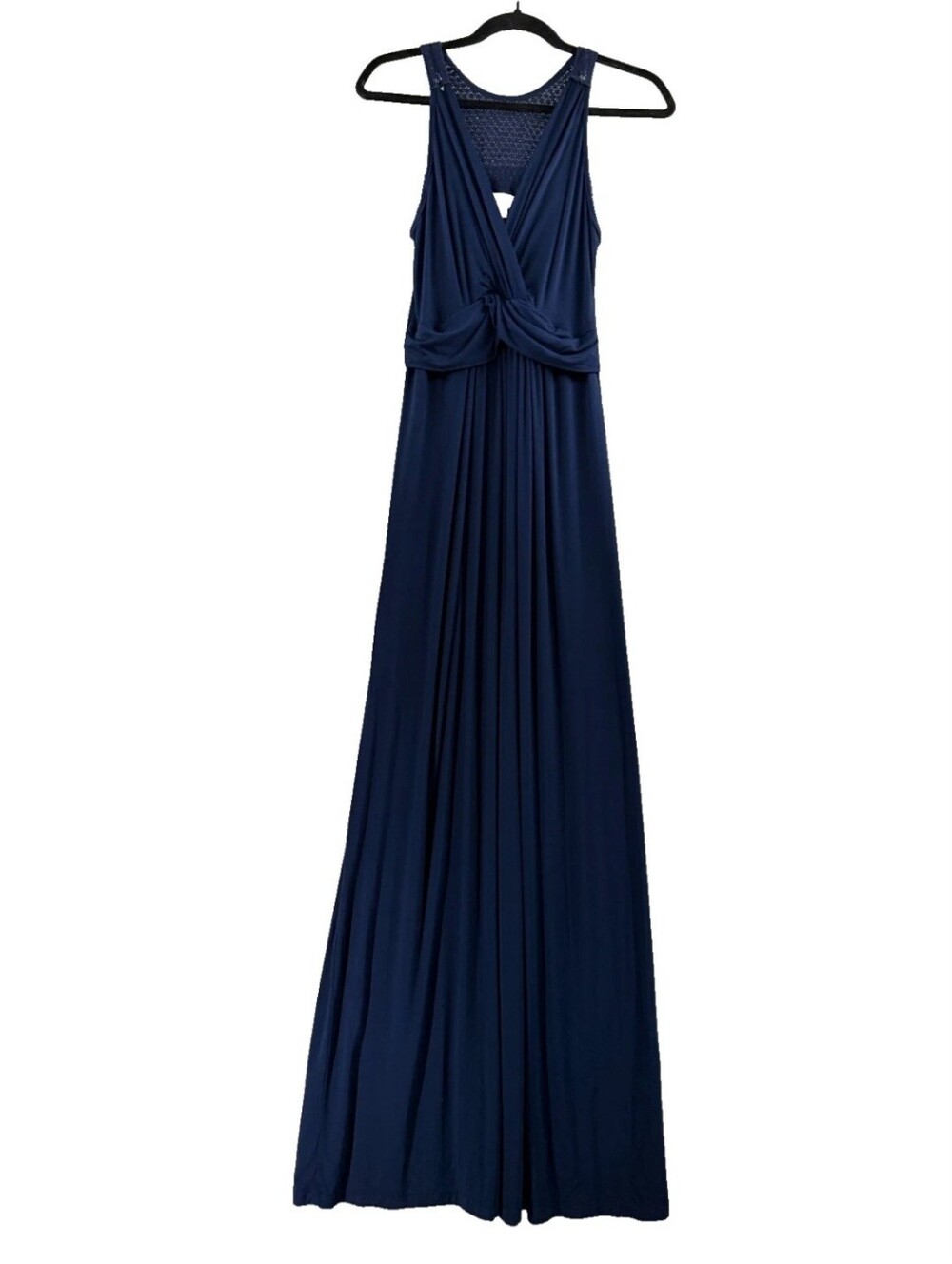 Gilli Navy Sleeveless Maxi Dress Crochet Back, XL, Stretchy Resort Vacation